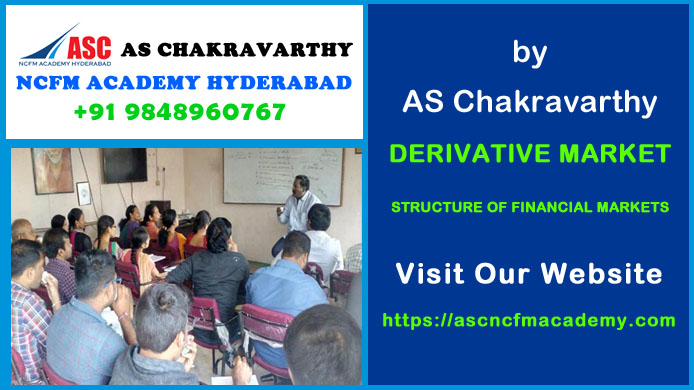 ASC NCFM Academy Hyderabad For Stock Market Courses : Derivative Market - Structure of Financial Markets. Best Stock Market Technical Analysis Training Institute in Hyderabad