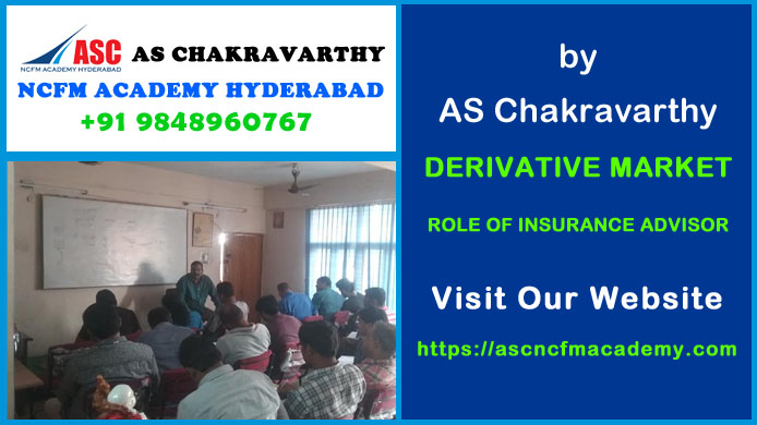 ASC NCFM Academy Hyderabad For Stock Market Courses : Derivative Market - Role of Insurance Advisor. Best Stock Market Technical Analysis Training Institute in Hyderabad